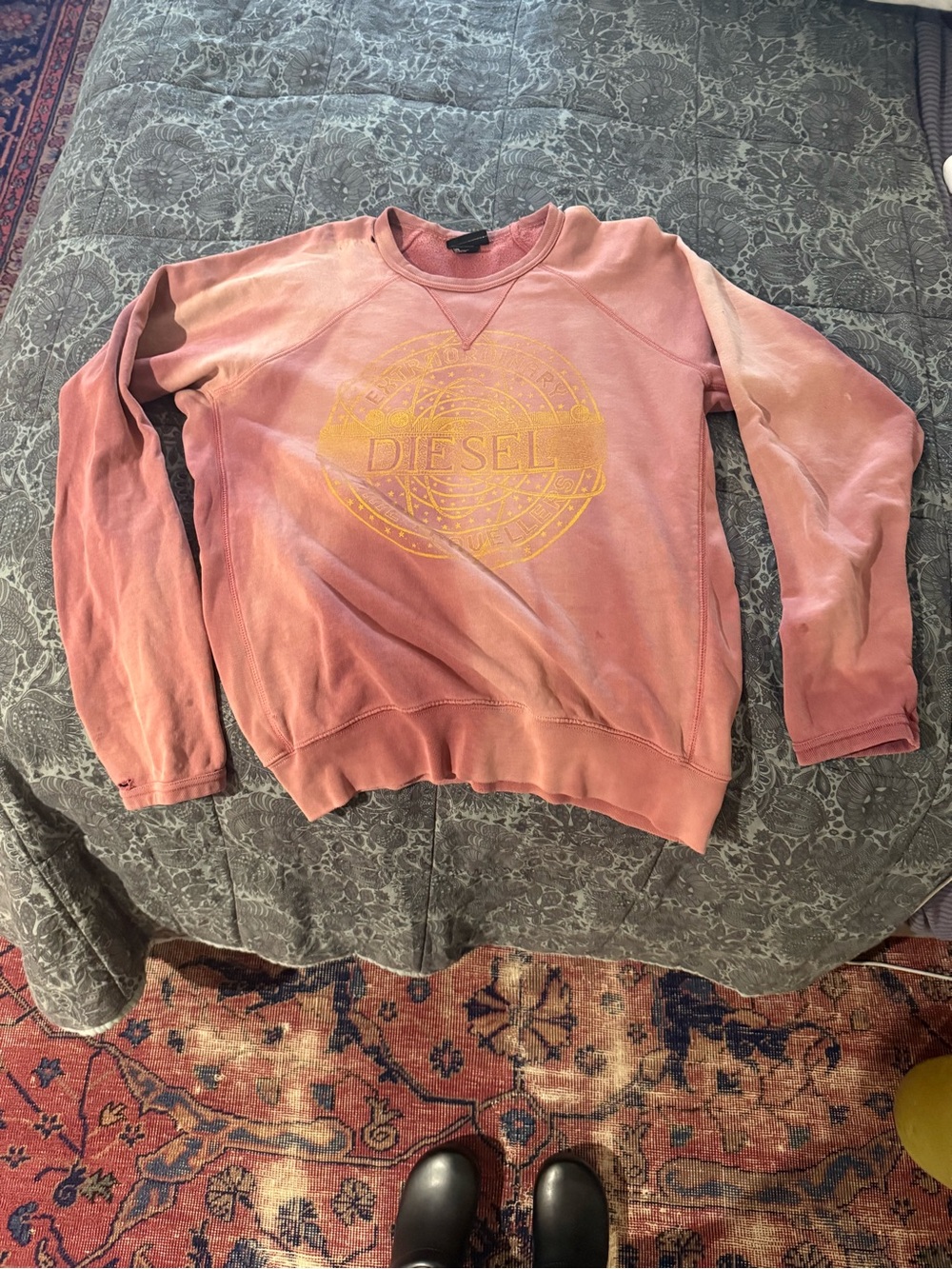 Diesel Coral Red Logo Sweatshirt - XL